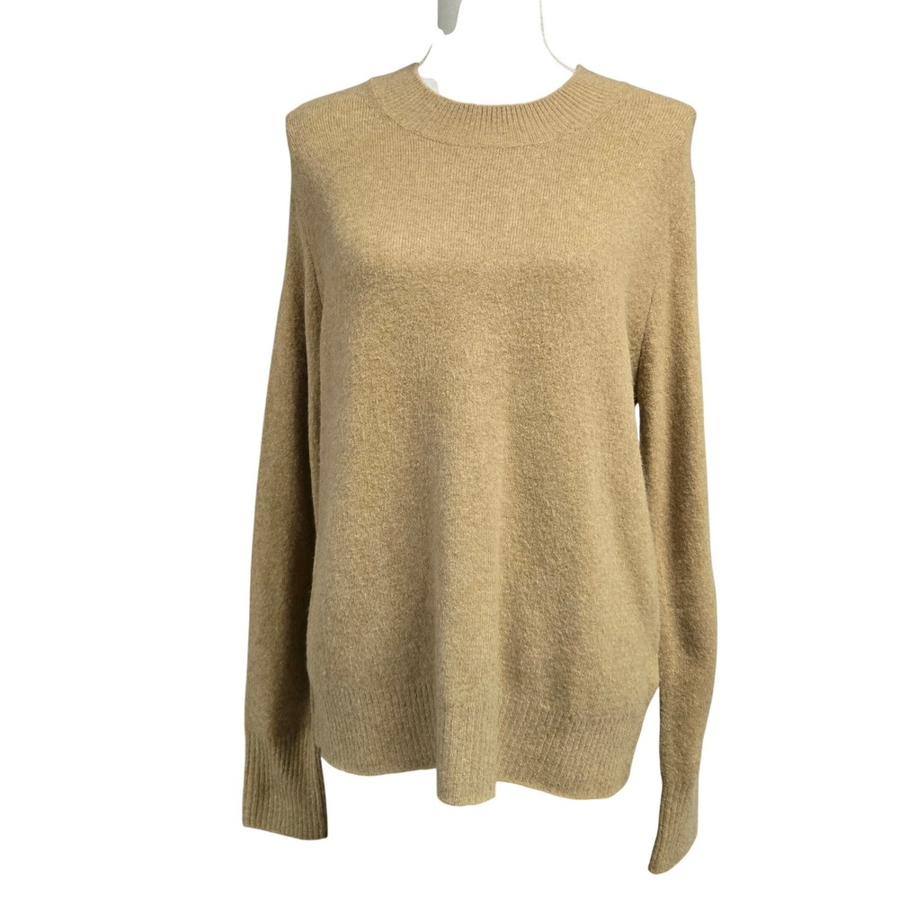 J.Crew Extra-Soft Crewneck Sweater Camel Tan Heather Wool Blend Knit Women's S